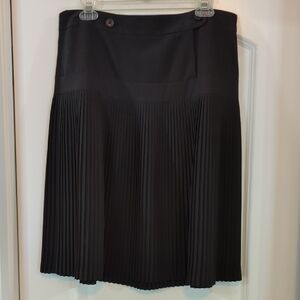 For The Republic Black A-Line Pleated Skirt